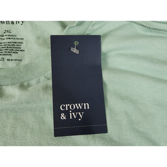 Crown & Ivy ~ Men's Short Sleeve T-Shirt ~ Color Teal ~ Size 2XL ~ NWT - Picture 6 of 9